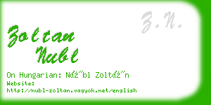 zoltan nubl business card